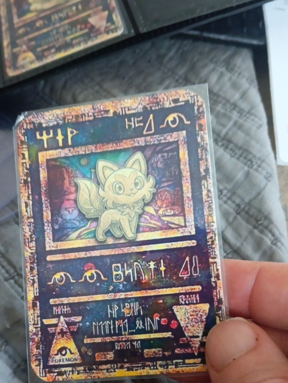 Holographic Fox Art Card Print - Multicolor